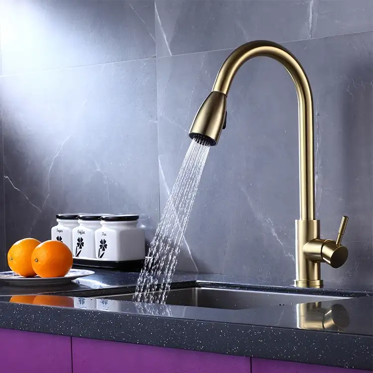 Stainless Steel Pull Down Kitchen Faucet With Sprayer